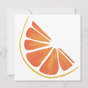 Citrus Orange Grapefruit Slice Art Kort