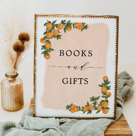 Citrus Orange Greenery Cutie Bokar & Gifts Sign Poster