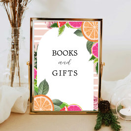 Citrus Orange Greenery Cutie Bokar & Gifts Sign Poster