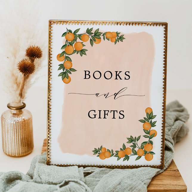 Citrus Orange Greenery Cutie Bokar & Gifts Sign Poster (Skapare uppladdad)
