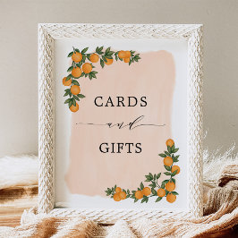 Citrus Orange Greenery Cutie Cards & Gifts Sign Poster