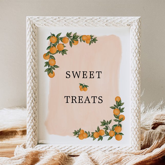 Citrus Orange Greenery Cutie Sweet Treats Sign Poster (Skapare uppladdad)