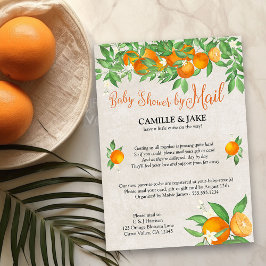 Citrus Orange Little Cutie Baby Shower by Mail Inbjudningar