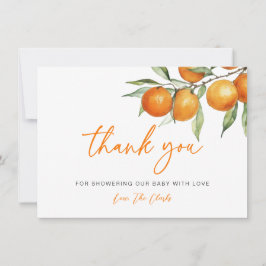 Citrus Orange Little Cutie Baby Shower Tack Kort