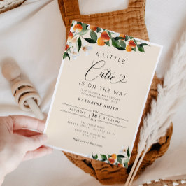 Citrus orange Little cutie babydusch Inbjudningar