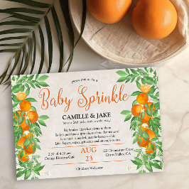 Citrus Orange Little Cutie Neutralt Baby Sprinkle Inbjudningar