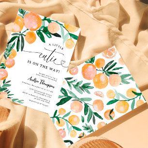 Citrus Orange Little Cutie på Way Baby Shower Inbjudningar