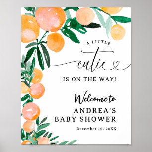 Citrus Orange Little Cutie på Way Baby Shower Poster