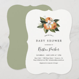 Citrus Orange Modern Baby Shower Inbjudningar