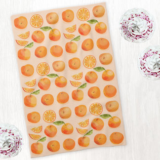 Citrus Orange Mönster Kökshandduk