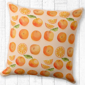Citrus Orange Mönster Kudde