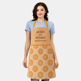 Citrus Orange Mönster Queen of the Kitchen Namn