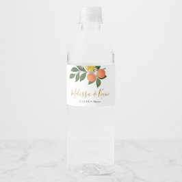 Citrus Orange och citroner Vattenflaskor Etikett