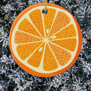 Citrus Orange Roligt Festive Julgransprydnad Keramik