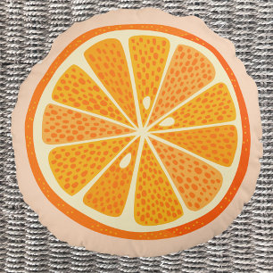 Citrus Orange Rund Kudde