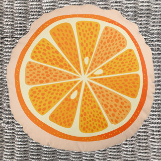 Citrus Orange Rund Kudde