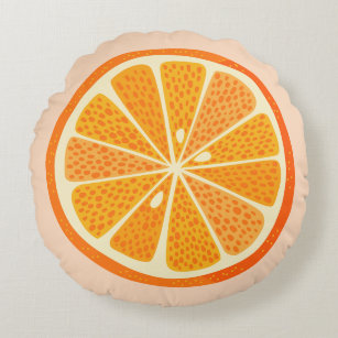 Citrus Orange Rund Kudde