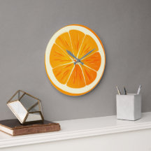 Citrus Orange Segment Round Wall Clock
