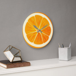 Citrus Orange Segment Round Wall Clock Stor Klocka