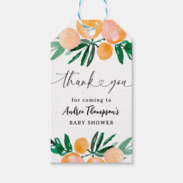 Citrus Orange Tack Baby Shower Presentetikett