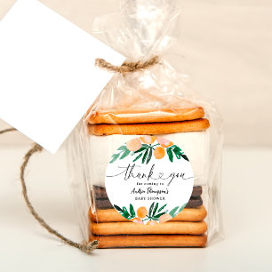 Citrus Orange Tack Baby Shower Runt Klistermärke