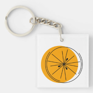 Citrus Orange Text kvadratisk dubbla-sida