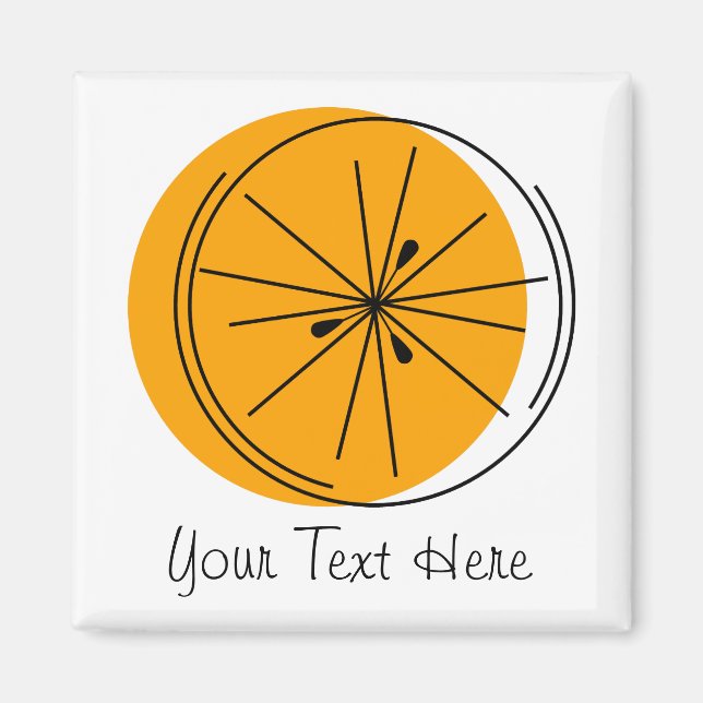 Citrus Orange Text magnet square (Framsidan)