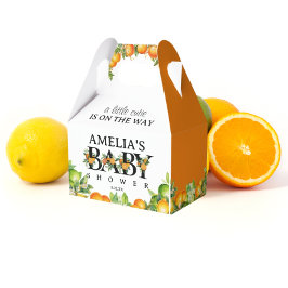 Citrus Orange White Blommigt Tack Baby Shower Presentaskar