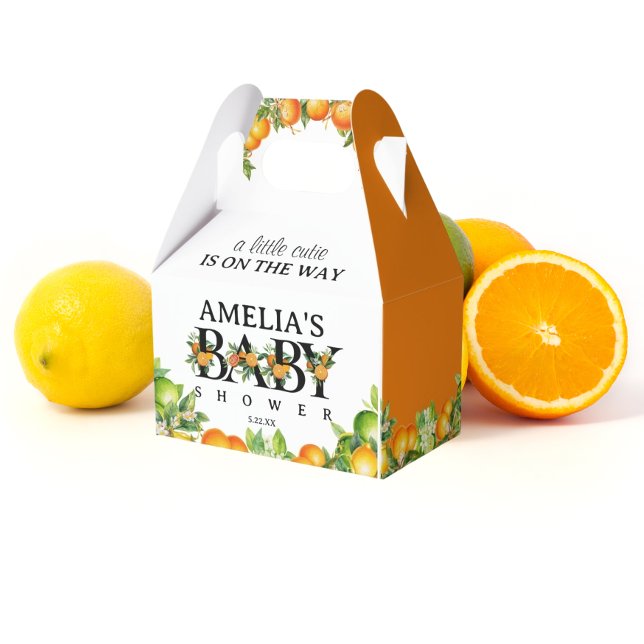 Citrus Orange White Blommigt Tack Baby Shower Presentaskar (Skapare uppladdad)