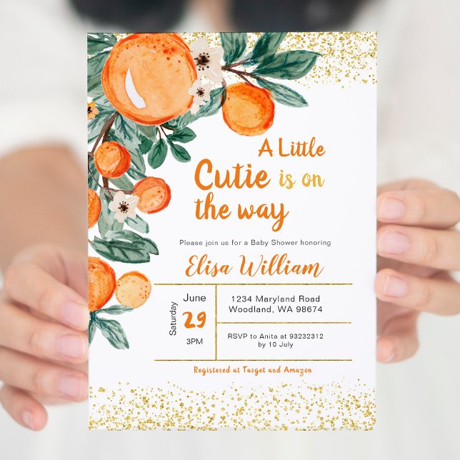 Citrus Oranges Baby Shower-inbjudan Inbjudningar (Skapare uppladdad)