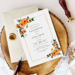 Citrus oranges bladinbjudan till bröllop inbjudningar<br><div class="desc">Ett grönt tema med vattenfärgade citrusfrukter och en elegant faux guld ram. Texten och färg kan vara personlig för att matcha ditt bröllop-tema.</div>