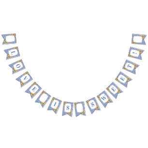 Citrus Oranges Blue White Print Möhippa Vimplar