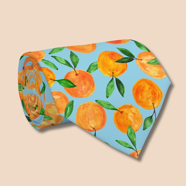 Citrus oranges Frukt mönster Slips (Summer fruit, citrus orange fruit pattern neck tie)