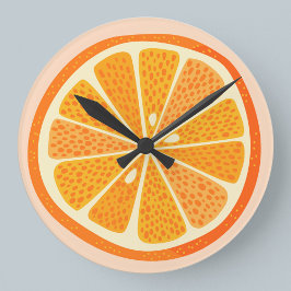 Citrus Oranges Fun Rund Klocka