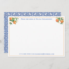 Citrus Oranges italiensk Blue Tiles Möhippa Th Tack Kort