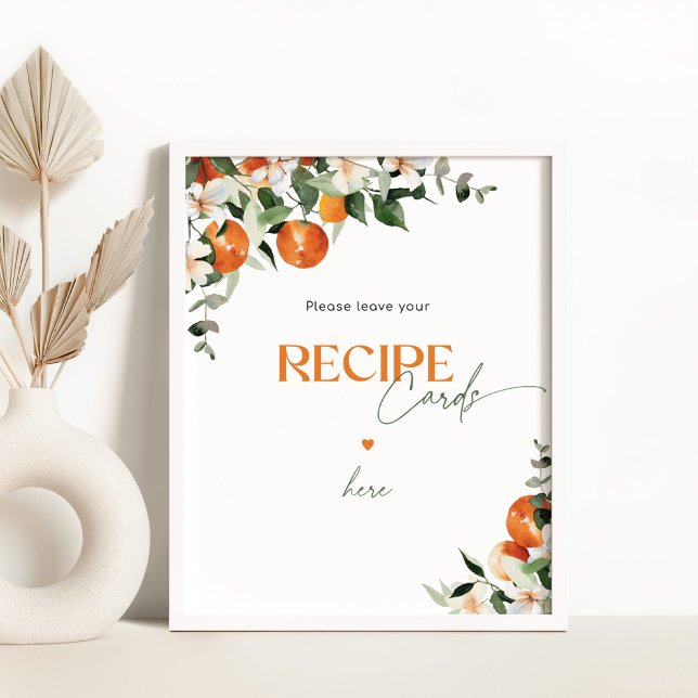 Citrus oranges lämnar ditt recept här poster (Skapare uppladdad)