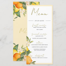 Citrus Oranges Lemons Summer Monogram Meny