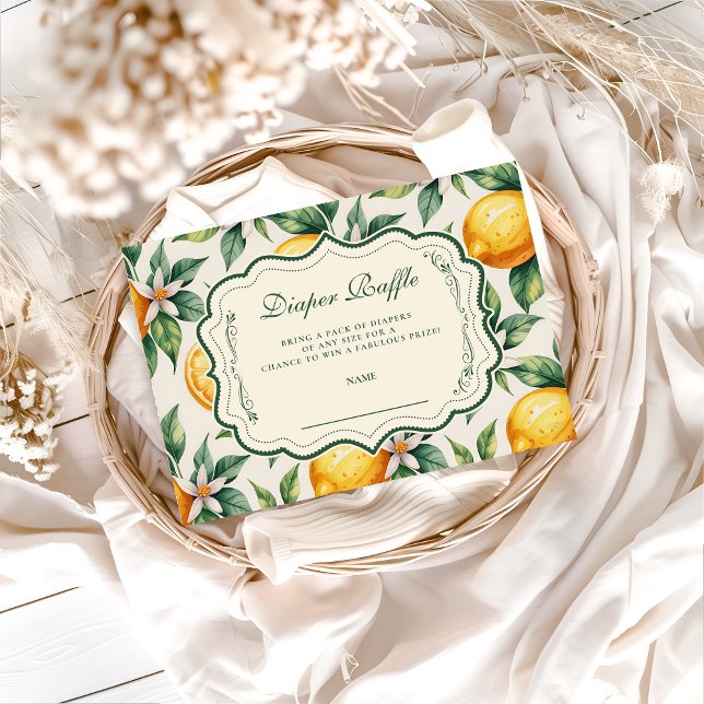 Citrus Orchard Baby Shower Diapper Raffle Tilläggskort (Skapare uppladdad)