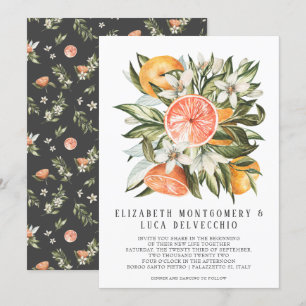 Citrus Orchard Boho Botanical Bröllop Inbjudningar
