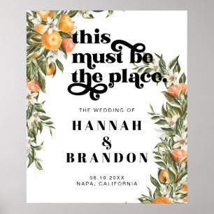 Citrus Orchard Boho Botanical Bröllop Typography Poster