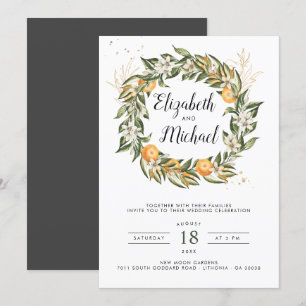 Citrus Orchard   Boho Botanical Wedding bjudande Inbjudningar