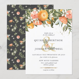 Citrus Orchard Boho Botanical Wedding bjudande Inbjudningar