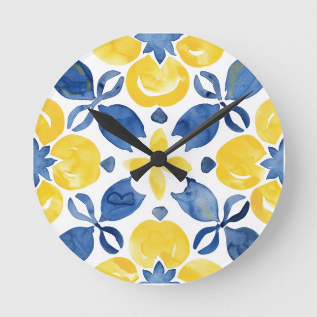 Citrus Pattern Rund Klocka (Framsida)