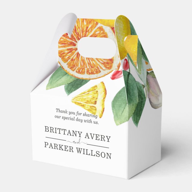 Citrus Personlig Wedding Favor Presentaskar (Framsidan Sidan)