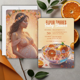 Citrus Photo Baby Shower för modern visemisk Orang Inbjudningar