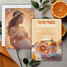 Citrus Photo Baby Shower för modern visemisk Orang