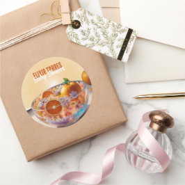 Citrus Photo Baby Shower för modern visemisk Orang Runt Klistermärke