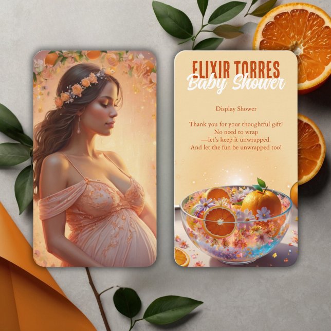 Citrus Photo Baby Shower för modern visemisk Orang Tilläggskort (Skapare uppladdad)