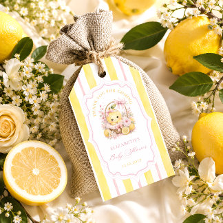 Citrus-ränder Baby Citron Tjej Tack Gåva Etikett