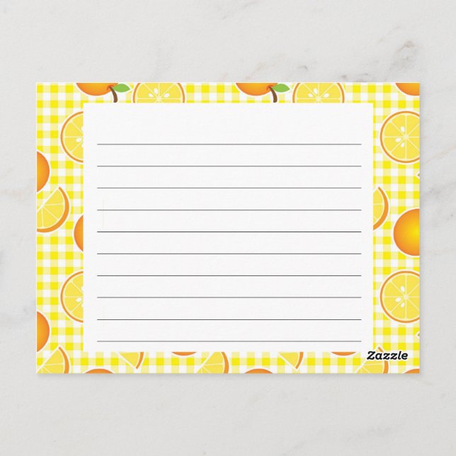 Citrus Recept Card Vykort (Baksida)